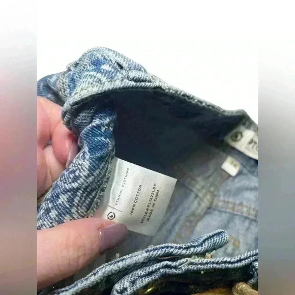 PTCL Hazel High Rise Wide Leg Jeans Bandana Patch Print Size 28 NWT - Picture 7 of 8